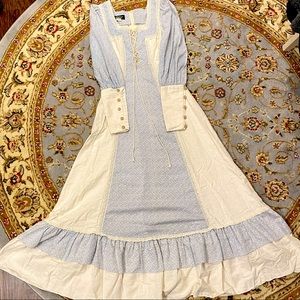 RARE Vintage Gunne Sax Black Label Prairie Dress